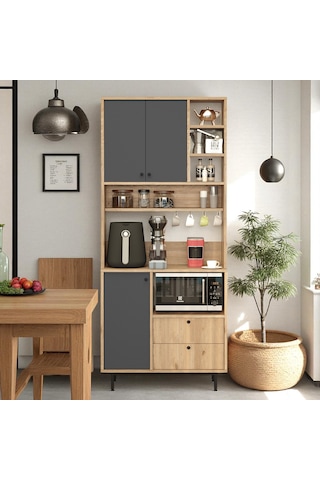Robin Home Çok Amaçlı Dolap Mutfak Dolabı Sepet-antrasit Antrasit - Ahşap