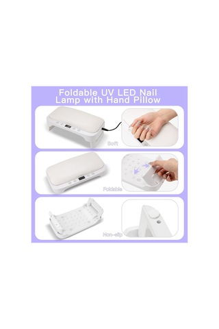 Xurunkeji Kol Dayanaklı Uv Tırnak Lambası, Uv Eldiven, Jel Oje İçin Led Tırnak Işığı, 4 Zamanlayıcılı Katlanabilir Tırnak Kurutucusu, Ab Fişi