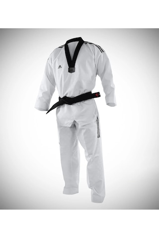 Adidas Adı-start 3 Şeritli Taekwondo Elbisesi Beyaz
