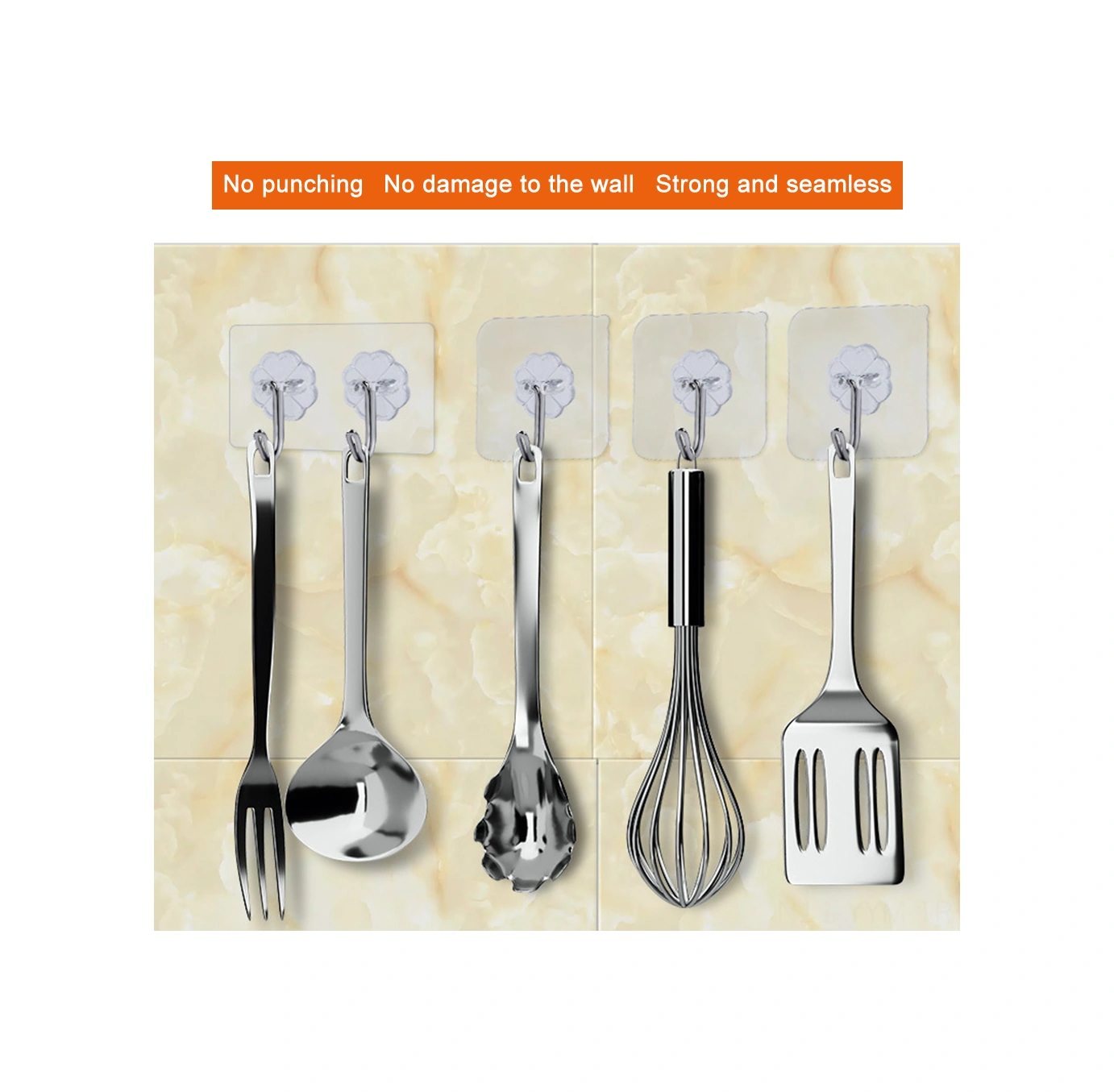 Geeksen Banyo Mutfak Duvar Kancası - Yüksek Dayanıklı, Çivi Olmadan Yapıştırıcı, Galvanizli, Ev Her Yerinde Kullanım Diğer