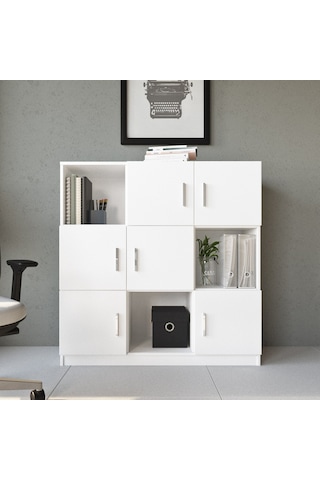 Robin Home Verona G Ofis Klasör Dolabı Kitaplık Beyaz