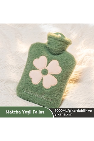Peluş Su Dolu El Isıtıcı Çanta-koyu Yeşil 1000ml