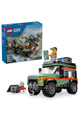LEGO® City 4x4 Arazi Dağ Arabası 60447 - 6 Yaş ve Üzeri Çocuklar için Yaratıcı Oyuncak Yapım Seti (221 Parça)