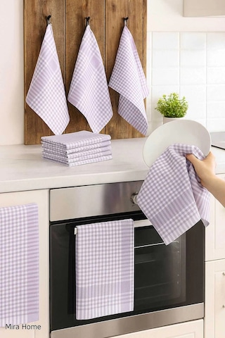 10 Lu Lüks Bulaşık Kurulama Bezi Ve Mutfak Peçetesi 50x70 Cm Daily Lila Çok Renkli