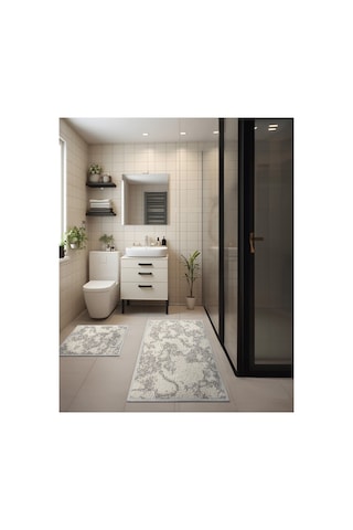 2 Li Bukle Banyo Takımı Banyo Tekstili/modern/doğal/sade/şık Kaymaz Taban -789 Brown3