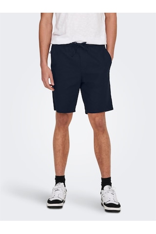 Only & Sons Onslinus 0007 Cot Lin Shorts Noos Erkek Şort-26437 - XS Lacivert