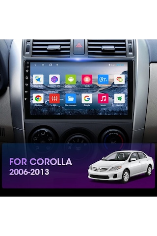 Toyota Corolla 2006-2013 Android Multimedya Carplay 4gb/64gb 9 Inc Hd Ips Ekran Park Kamera  9"