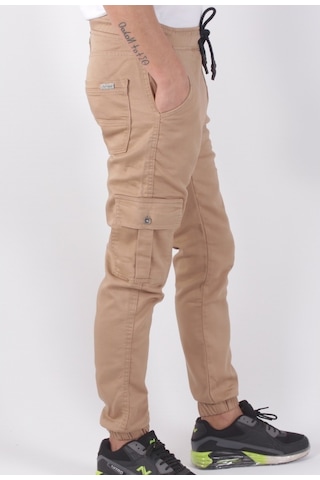 Black Steel Kargo Cepli Lastikli Erkek Pantolon-19000 (546193372) Vizon