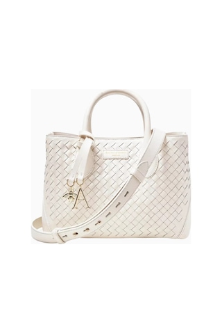Aspinal Of London Midi London Beyaz Woven Deri Tote Çanta, Şık Ve Fonksiyonel Tasarım Omuz Çantası