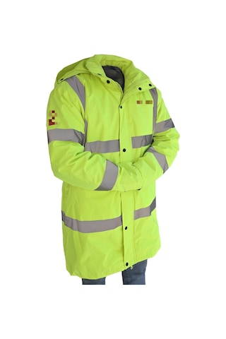 Kapitone Astar Reflektörlü İş Güvenliği Parka Mont Xl Çok Renkli