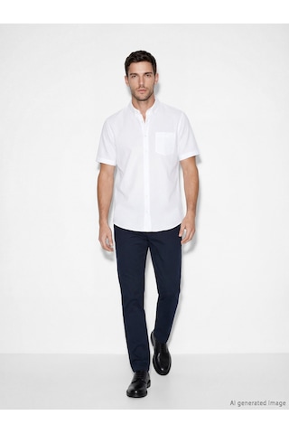 Lcwaıkıkı Classic Beyaz Regular Fit Armürlü Erkek Gömlek