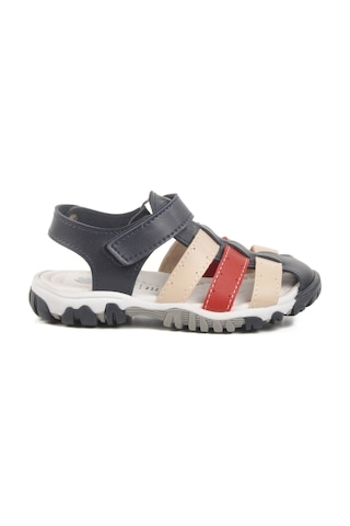 Lacivert Kırmızı Cırtlı Erkek Çocuk Spor Sandalet 173101 P Lacivert Kırmızı