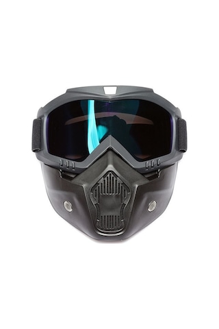 Taktik Yüz Maskesi Özel Kuvvetler Tam Yüz Anti-darbe Gözlük Açık Askeri Fan Toz Ve Sis Geçirmez Sürüş Gözlük Cs Maskesi Gray-black