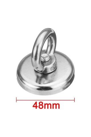 Dünya Magnet 48mm Çapında Fishing Magnet, Süper Güçlü Halkalı Neodyum Pot Mıknatıs, Kanca Kurtarma Mıknatıs