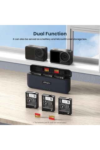 Amagisn Aa07 3 Yuvalı Hızlı Şarj Kutusu Pil Şarj Cihazı Siyah