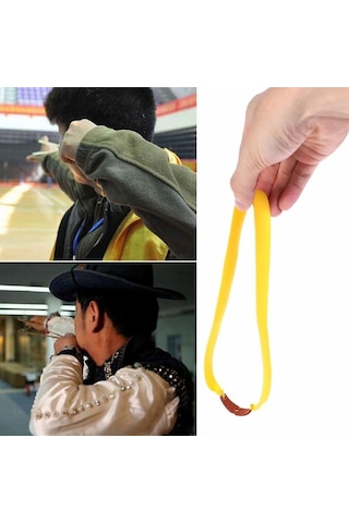 Avcı Kamp Sapan Yedek Lastiği Kauçuk Lastik Deri Hazne Slingshot Sarı