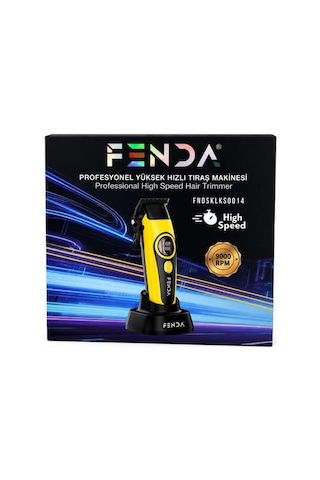 Fenda Profesyonel Standlı Göstergeli Saç Tıraş Makinesi 8500 Rpm Sarı Fndsklks0014s