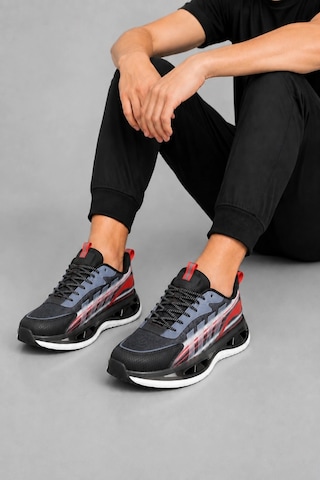 Ht Hotin Rocco Erkek Air Taban Spor Ayakkabı Günlük Rahat Koşu Ve Yürüyüş Sneaker - Siyah-füme-kırmızı