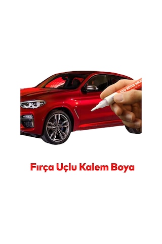 Badem10 Oto Rötuş Kalemi 5 Ml Araç Kaporta Tampon Çizik Giderici Fırça Yenileme Metalik Kırmızı Renk Boya