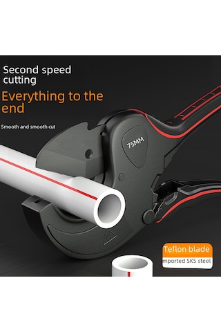 Geeksen Odis Marka 0-75mm Çapta Ppr/pvc Boru Kesici, Hızlı Ve Kesin Kesim, İşçi Verimliliği Artırıcı, Güçlendirilmiş Teflon Bıçağı 42mm