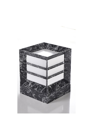 Mermer Desen Plastik Kare Küp Bahçe Aydınlatma Armatürü