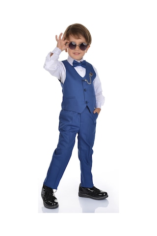 Mnk MNK0273 Yelekli Smokin Erkek Çocuk Takım