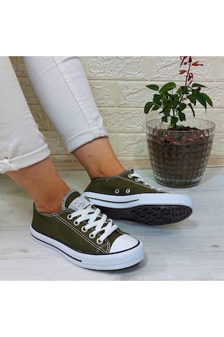 Fiyra 554 Haki Kısa Unisex Sneaker Keten Spor Ayakkabı 001
