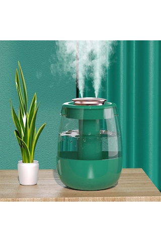 Vkemall J10 Yeşil Rgb Işık Usb Nemlendirici, Çift Fıçya, Büyük Buhar, Sayısal Ekran, Ev Ofis Kullanımı