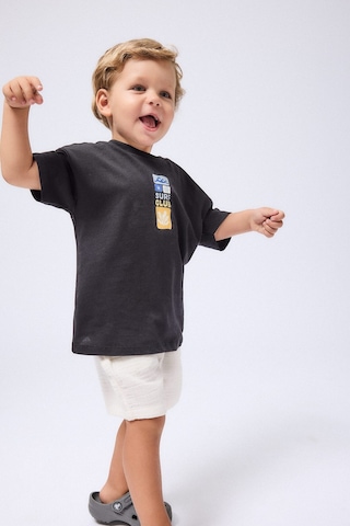 Defacto Baskılı Oversize Kısa Kollu Tişört Erkek Bebek I6236a526aubk81 Siyah-bk81