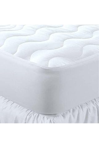 Kapitone Fitted Su Sıvı Geçirmez Yatak Koruyucu Alez, Beyaz, 80x130cm Açık Gri