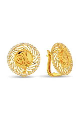 Çgk Çiğdem Gürel Kuyumculuk Tuğra Altın Küpe 02 Gold