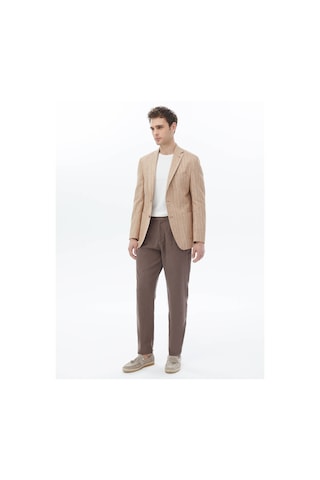 Kip Kiremit Çizgili Modern Fit Pamuk Karışımlı Ceket 001