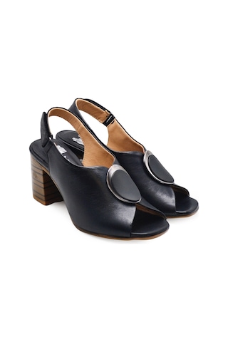 Venüs Kadın Topuklu Deri Sandalet Siyah 2108518y Siyah
