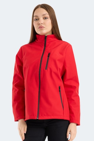Slazenger Hıp Style Kadın Dik Yaka Fermuarlı Kırmızı Mont & Kaban Kırmızı