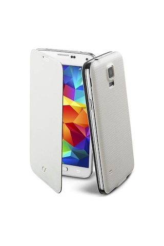 Cellular Line Galaxy S5 İle Uyumlu Flip Book Kılıf Beyaz Backbookgals5w