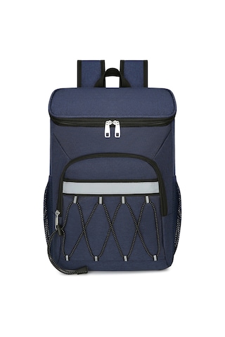 Yaozixa Oxford Kumaşı Soğuk Saklama Çanta, 30x15x44cm Büyük Kapasite, Su Geçirmez Outdoor Piknik Çantası Mavi Koyu Mavi