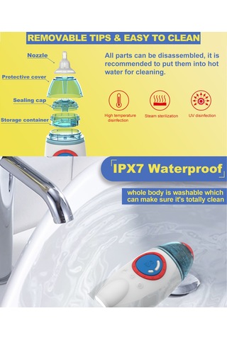 Yaozixa Bebek Elektrikli Burun Emici Beyaz - 3 Seviye Emme Gücü, Düşük Gürültü, Işık Ve Müzik, Batarya Li-poly, 3 Silikon Uç, Saklama Kutusu