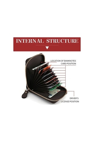 Trendooze Linjinxu Deabolar Çok Yuvalı Kart Tutucu Fermuarlı Kimlik Kapağı Pu Deri Bozuk Para Kesesi Gri Diğer