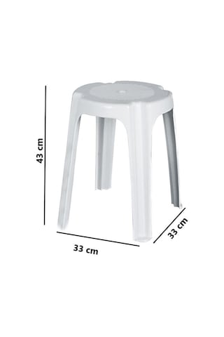 Omnipazar Sy-4640 Plastik Tabure Büyük Boy 4'lü Set Beyaz