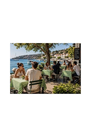 Yeşil Beyaz Pötikareli Piknik Örtüsü Masa Örtüsü Sofra Bezi Kareli Balkon Bahçe Kamp Örtüsü