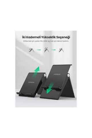 Ugreen Yükseklik Ayarlı Telefon Tutucu Standı, Siyah,