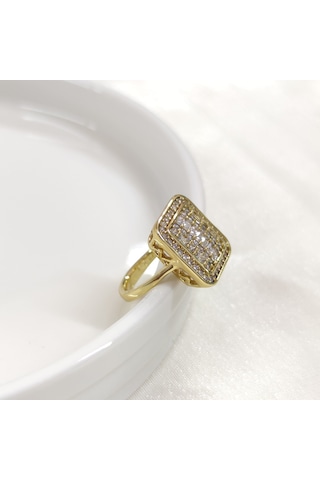 Xupıng 18 Mm Büyük Baget Yüzük Gold - 14 Beyaz