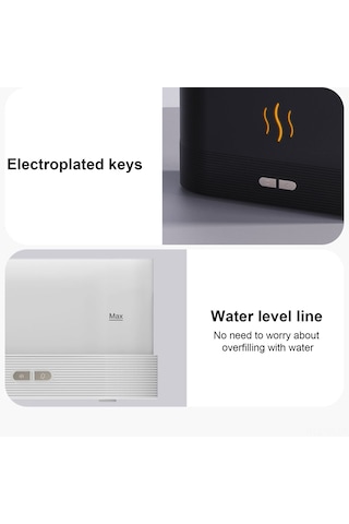 Skycity Siyah Ev Odası Ofis Kullanıma Uygun 180ml Buhar Saçan Ateş Efekti Aromaterapi Makinesi 701 Modeli Nemlendirici Işık