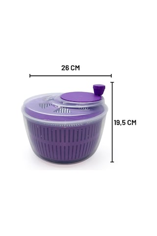 Melkan Home Salata Kurutucu & Sebze Kurutucu 5 Litre Geniş Hacimli Salata Kurutucu Mor Genel