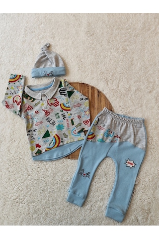 3lü Mavi Erkek Bebek Takım 3-6-9-12 -18ay Bebek Takımları Kıyafetleri Bebek Giyim Hediyelik mavi Mavi