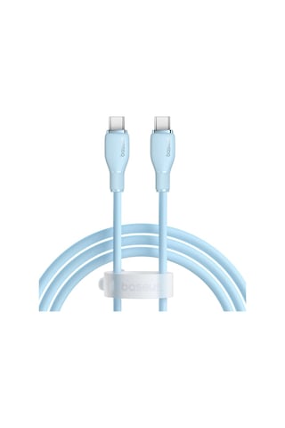 Baseus Pudding Type-C To Type-C 100 W Hızlı Şarj Kablosu 1.2 M. Mavi