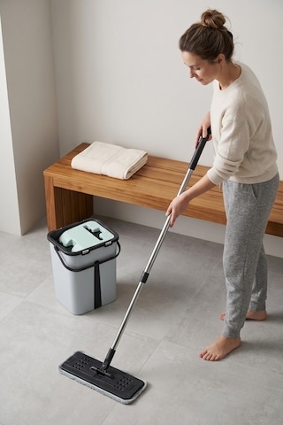 Tablet Mop Seti 12 Litre Maxi Temiz Kirli Su Bölmeli Kendinden Sıkmalı Mikrofiber Paspas