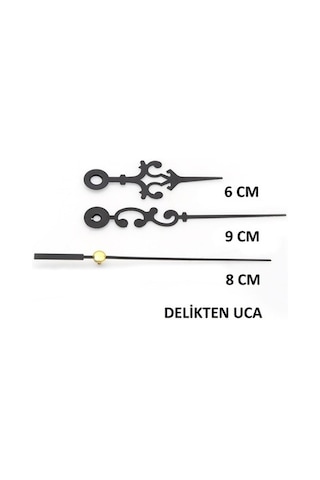 2 Adet Duvar Saati Mekanizması , Askısız , Şaft Uzunluğu 16 Mm ,