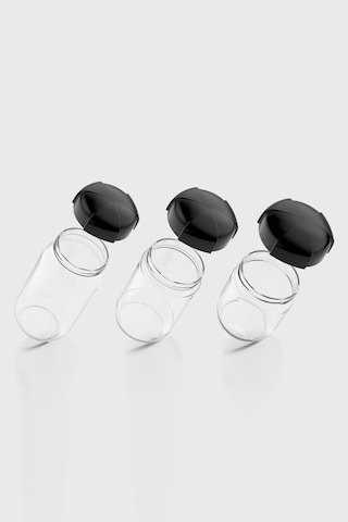 Renga Rhea Siyah Kapaklı 3 Boy Cam Kavanoz Seti 131010 Siyah
