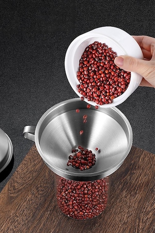 304 Çelik 14,5 Cm Yağ Meşrubat Şarap Meyve Suyu Hunisi Cin708